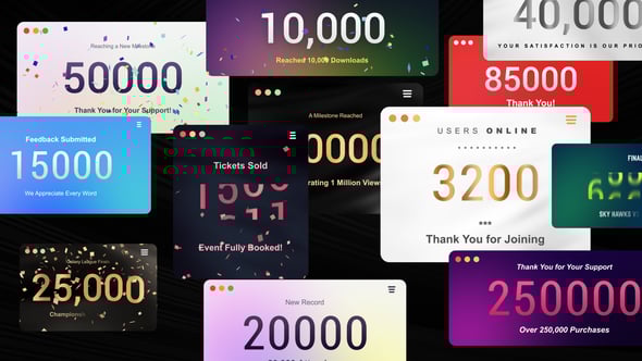 【AE模板】数字记分牌秒表倒计时翻页数据滚动动画 Number Count Animations