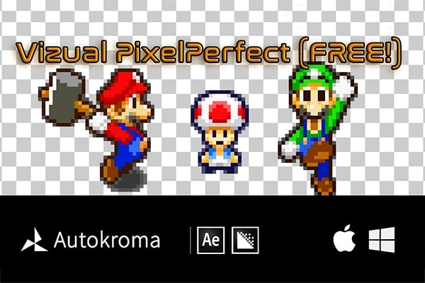 【AE/PR插件】复古80年代游戏8bit像素化视觉特效 Vizual PixelPerfect v1.1.0 Win/Mac汉化版