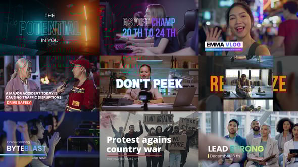 【AE模板】20种潮流时尚动态文字标题签名字幕条动画 Transition Titles, Name Tag & Lower Thirds