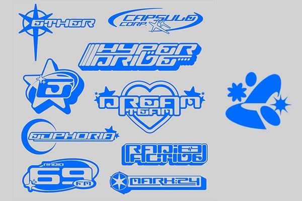 【字体】复古90年代Y2K创意图形风格科幻工业游戏设计海报排版英文字体 HVNTER – Hyper Script Typeface