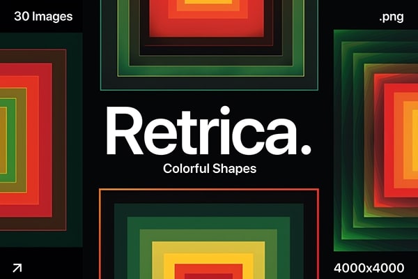 【图片素材】30款复古抽象艺术纹理明亮渐变色创意图形图片素材 Retrica – Colorful Shapes