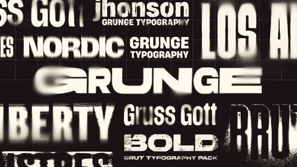 【AE模板】12个创意嘻哈垃圾摇滚粗犷前卫风格文字标题动画 Grunge Titles