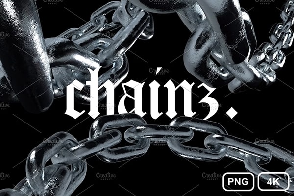 【PNG素材】50张工业链条金属光泽反射逼真纹理艺术设计PNG图片素材 Chainz PNG. pack