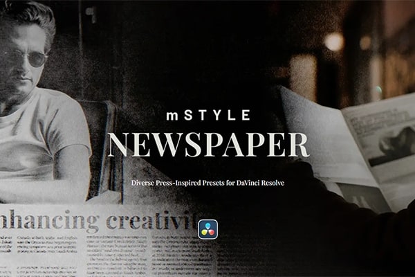 【达芬奇插件】33个复古风格重大新闻头条报纸图文标题排版转场动画 motionVFX – mStyle Newspaper 汉化版