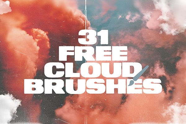 【PS笔刷】31支天空云彩白云乌云创意设计PS笔刷 31 Cloud Brushes