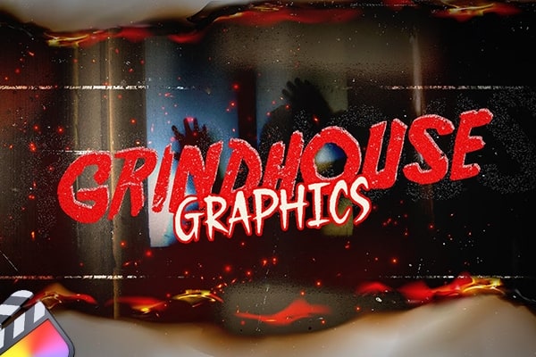 【FCPX插件】60个恐怖灵异悬疑电影血腥暗黑能量氛围调色效果标题过渡动画预设 PremiumVFX – Grindhouse Graphics 汉化版