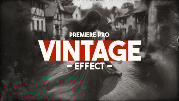 【PR模板】复古老电影视觉效果纹理标题叠加动画 Retro Film Effect