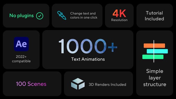 【AE模板】1000+现代时尚优雅图文排版设计标题动画预设 Spotlight – Designs and Typography Pack