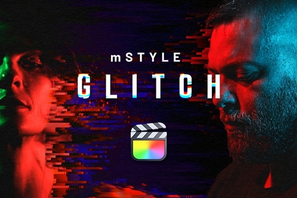 【FCPX插件】30个数字失真故障扭曲撕裂花屏色差抖动效果标题转场动画 motionVFX – mStyle Glitch 汉化版