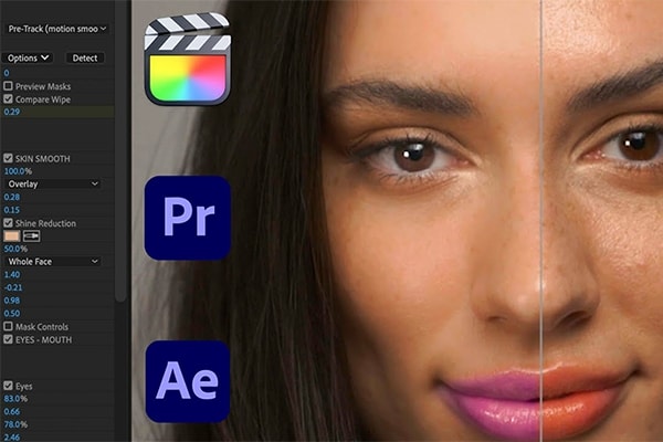 【FCPX/AE/PR插件】快速人脸五官美化磨皮跟踪修复美颜工具 Kingluma – Fresh Face 汉化版
