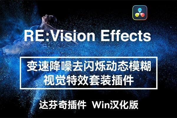 【达芬奇插件】慢动作降噪去闪动态模糊视觉套装插件 RE:VisionFX Effections OFX v25.8 Win汉化中文版
