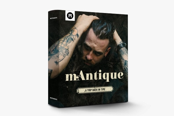 【达芬奇插件】14种复古老电影开场标题叠加效果视频转场预设 motionVFX – mAntique 汉化版
