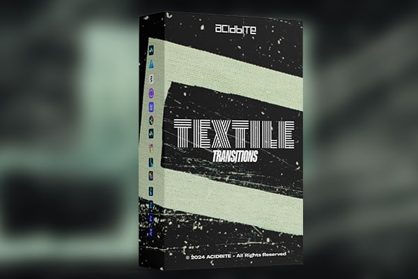 【4K视频素材】100+混乱织物故障刮痕纹理特效转场动画+PR/FCPX/达芬奇模板 Acidbite – Textile Transitions