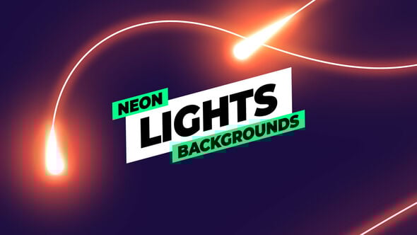 【AE模板】优美漂亮流动光线霓虹夜景灯光效果背景动画 Neon Lights Backgrounds