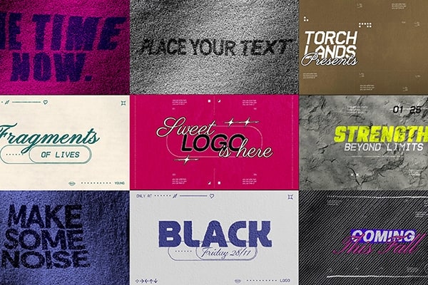 【AE模板】创意图文背景融合扭曲撕扯破裂转场动画 Max 3D Transitions