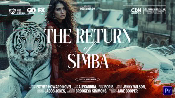 【PR模板】6款大气时尚好莱坞电影纪录片开场片名标题动画 Emma Cinematic Titles Premiere Pro