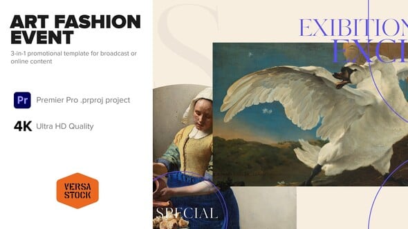 【PR模板】潮流艺术时尚杂志美妆品牌宣传画廊幻灯片动画 Art Fashion Gallery Promo 4K