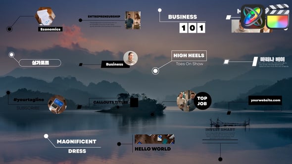 【FCPX插件】15组时尚简约线条呼出文字标注展示动画 LikeThisMotion – Callouts Titles 汉化版