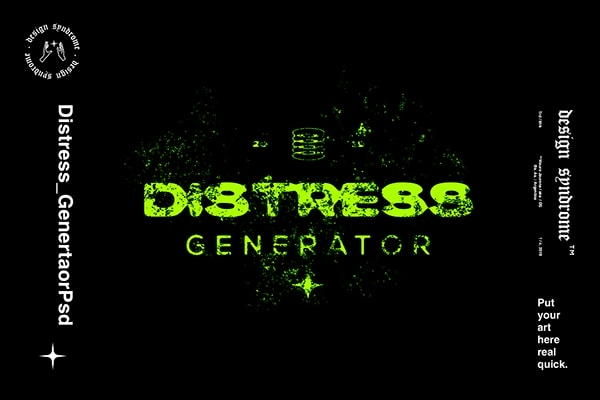 【PSD模板】复古做旧破损纹理边缘飞溅故障效果PS特效模板 Design Syndrome – Distress Generator
