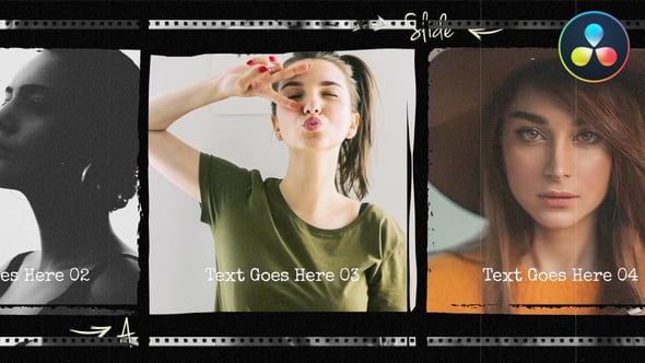 【达芬奇模板】复古回忆老电影胶片边框幻灯片相册动画(含模板音乐) Emotion Slideshow