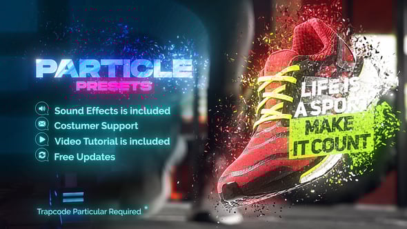 【AE模板】炫酷粒子消散组合图形LOGO物体生成动画(含模板音乐) Particle Presets