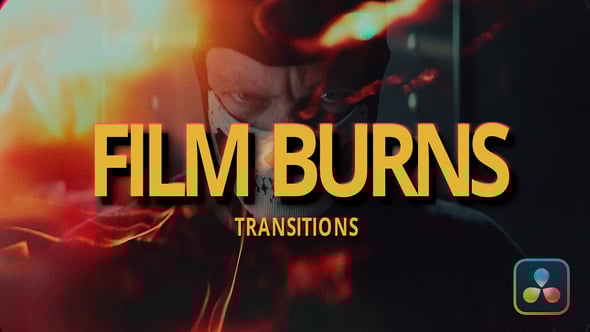 【达芬奇模板】35个复古电影胶片灼烧闪光视频转场预设 Film Burn Transitions for Davinci