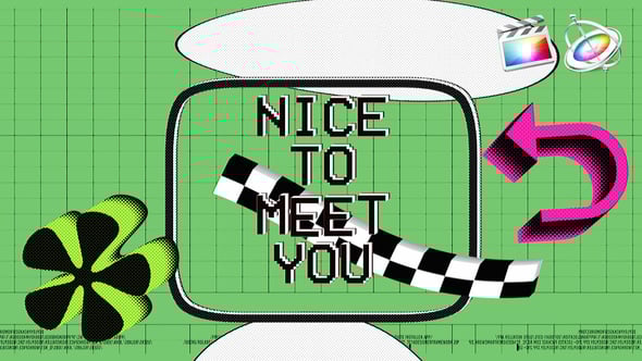 【FCPX模板】创意复古半色调3D抽象图形文本排版时尚品牌介绍开场动画 Halftone Madness Intro 汉化版