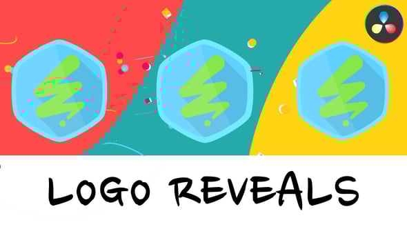 【达芬奇模板】时尚多彩简洁流畅运动LOGO徽标展示动画 Colorful Logo Reveal Pack