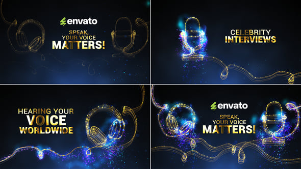 【AE模板】优雅漂亮拖尾粒子运动品牌活动宣传开场动画 Podcast Promo // Opener // Intro