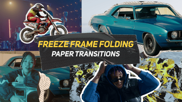 【PR模板】创意折纸帧定格视频转场特效 Freeze Frame Folding Paper Transitions
