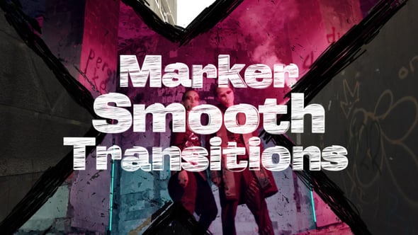 【FCPX插件】10个创意涂鸦绘画标记图形符号转场特效 Marker Smooth Transitions 汉化版