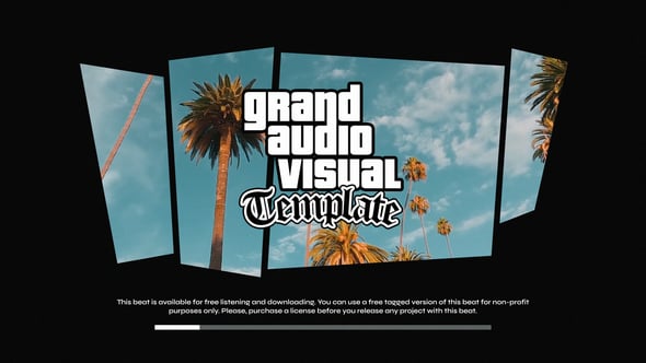 【AE模板】创意复古游戏风格音乐MV节拍进度可视化效果宣传动画 Grand – After Effects audio visualizer template