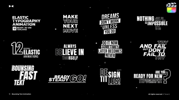 【FCPX插件】24款时尚动态文字标题排版动画 Dynamic Text Animation 汉化版