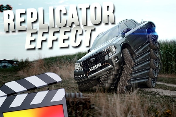 【FCPX插件】炫酷像素重复拉伸排列重影堆叠转场特效 Ryan Nangle – Replicator Effect 汉化版