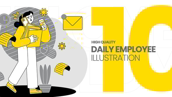 【AE模板】企业培训办公招聘宣传场景简约时尚插图动画 Employee Illustration Pack