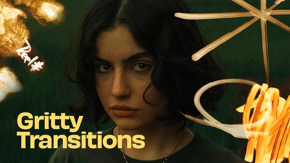 【PR模板】15个复古创意手绘涂鸦图形符号快速转场动画 Gritty Transitions