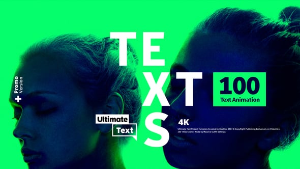 【AE模板】100种专业时尚动态图文排版标题动画 100 Typography Package