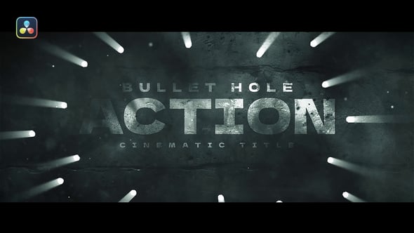 【达芬奇模板】震撼大气电影纪录片开场片头标题动画 Bullet Hole Title
