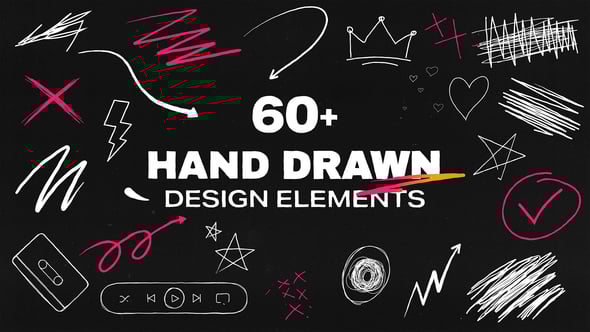 【AE模板】60种手绘线条图形涂鸦动画 Hand Drawn Doodle Animation Pack