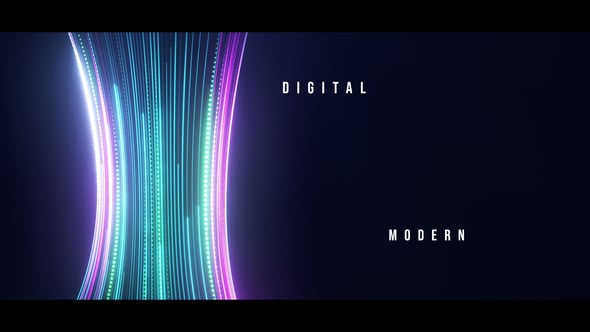 【AE模板】数字科技感发光线条流动文字标题开场片头动画 Digital Technology Opener