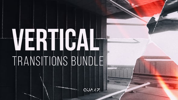 【AE模板】复古老电影胶片烧伤闪光光效竖屏转场动画 Vertical Transitions for After Effects