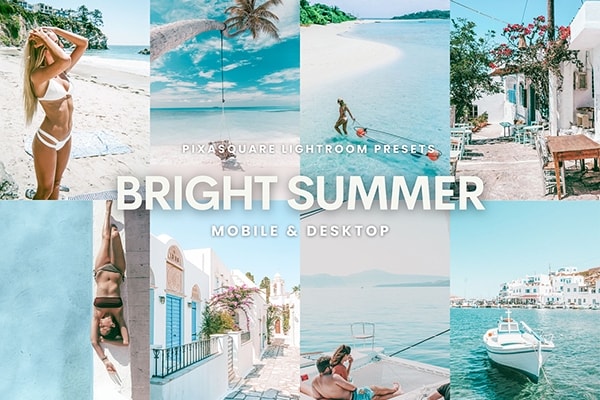 【LR预设】10款温暖明亮夏日热带旅拍日系风格摄影后期调色Lightroom预设 Bright Summer Lightroom Presets