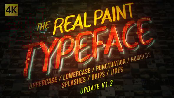 【AE模板】真实独特涂抹绘画笔触纹理字符动画工具包 Real Paint Typeface Kit
