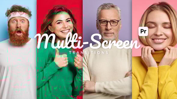 【PR模板】12种创意时尚多屏幻灯片滑动切换视频转场过渡预设 Multi-Screen Transitions for Premiere Pro