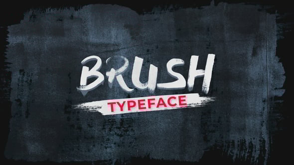 【AE模板】创意绘画风格毛笔笔触字母数字符号元素图形动画 Brush Animated Font