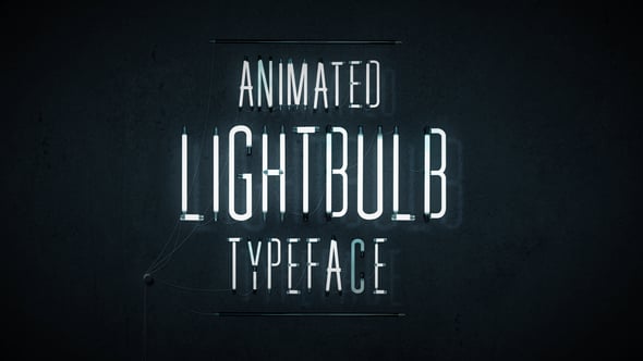 【AE模板】创意店招字符图形霓虹灯光闪烁效果动画 Animated Lightbulb Typeface