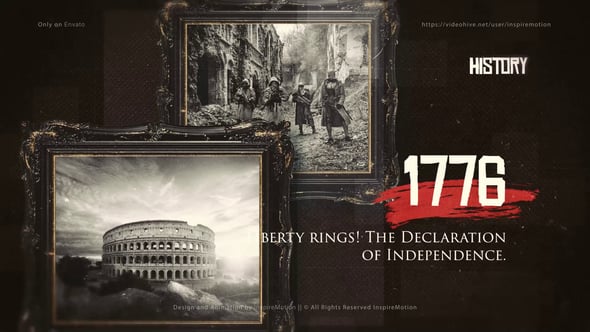 【PR模板】复古历史纪录片时间轴画卷幻灯片动画 Motivational History Timeline Slideshow