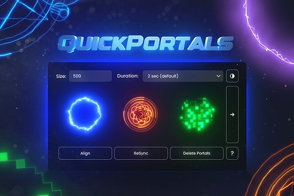 【AE脚本】创意魔法空间隧道传送门时空扭曲光影特效科幻视频转场工具 QuickPortals v1.0 +使用教程