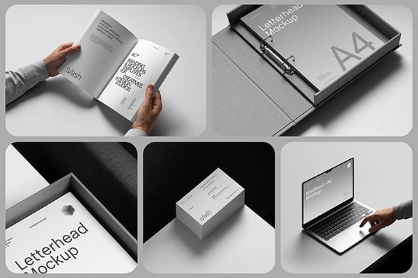 【PS样机】5款时尚文创数码办公品牌产品展示PS模型样机 Branding Identity Mockups / Slash Series 03