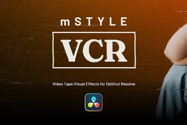 【达芬奇插件】28种复古怀旧老电影旧磁带故障失真VHS效果转场预设 motionVFX – mStyle VCR 汉化版